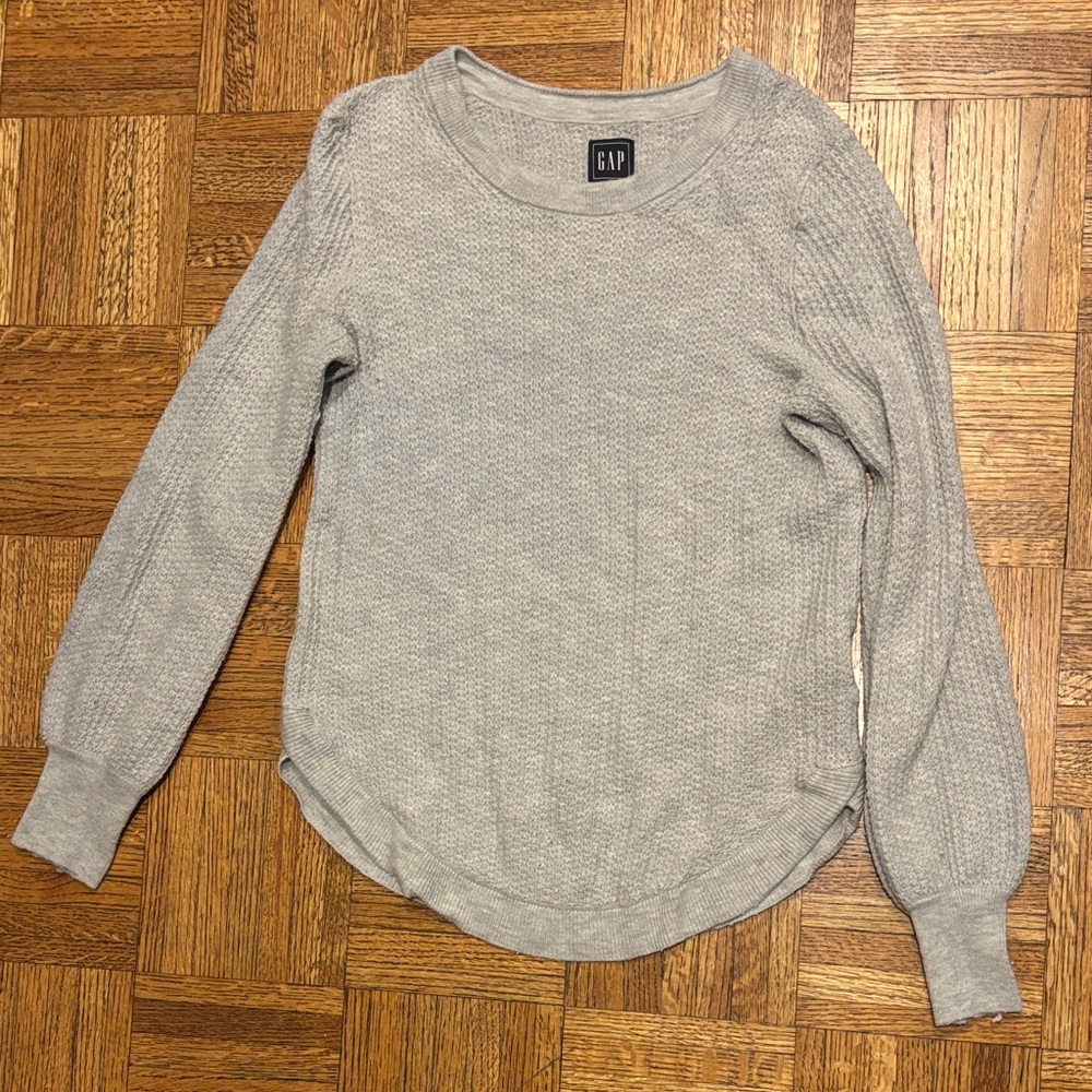 GAP Light Gray Textured Knit Top 100% cotton